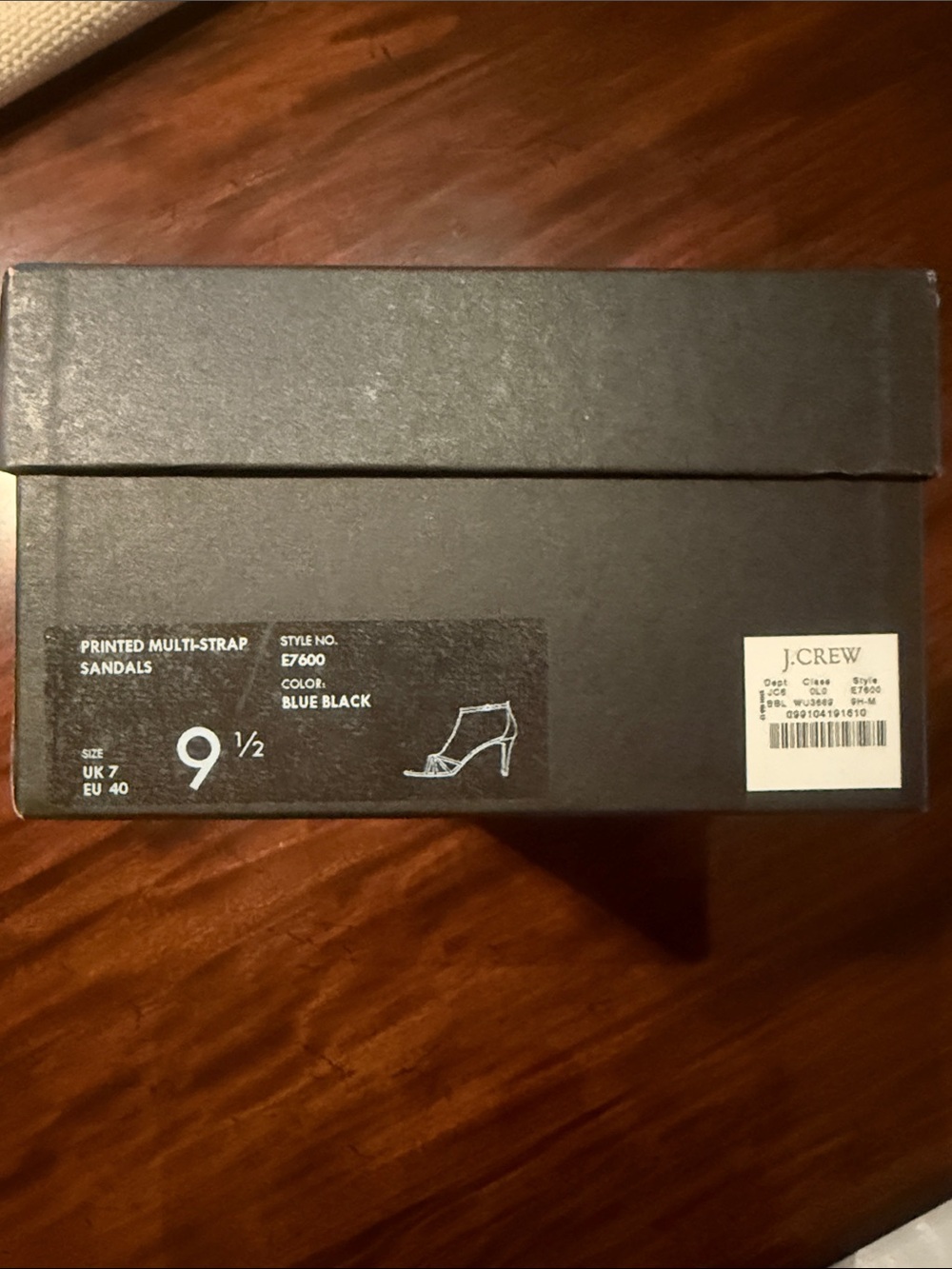 J. Crew Blue Black Printed Multi-Strap Sandals Box New never worn